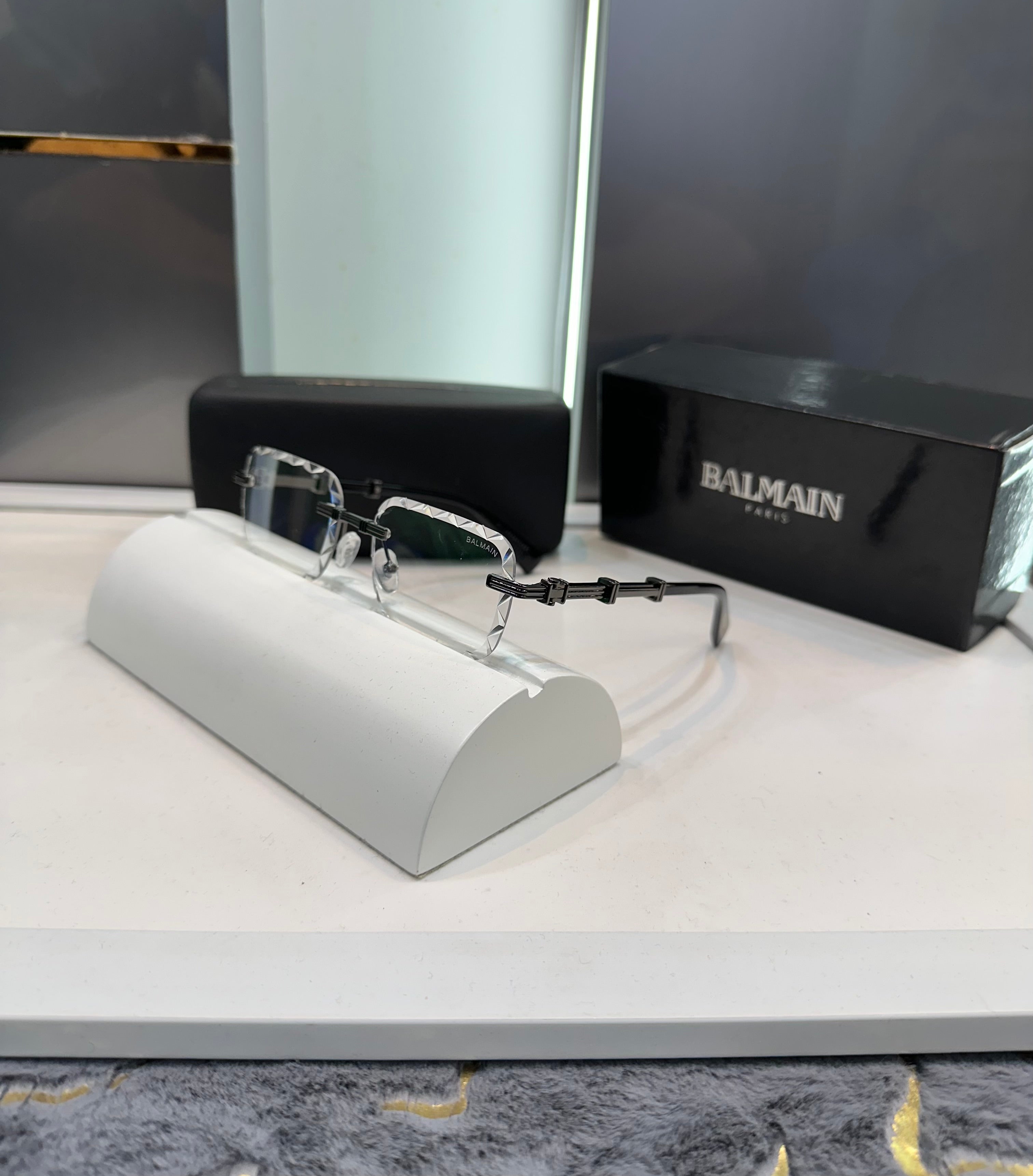 Balmain Paris White Transparent Karan Aujla Limited Edition Luxury Shade With Original Packing