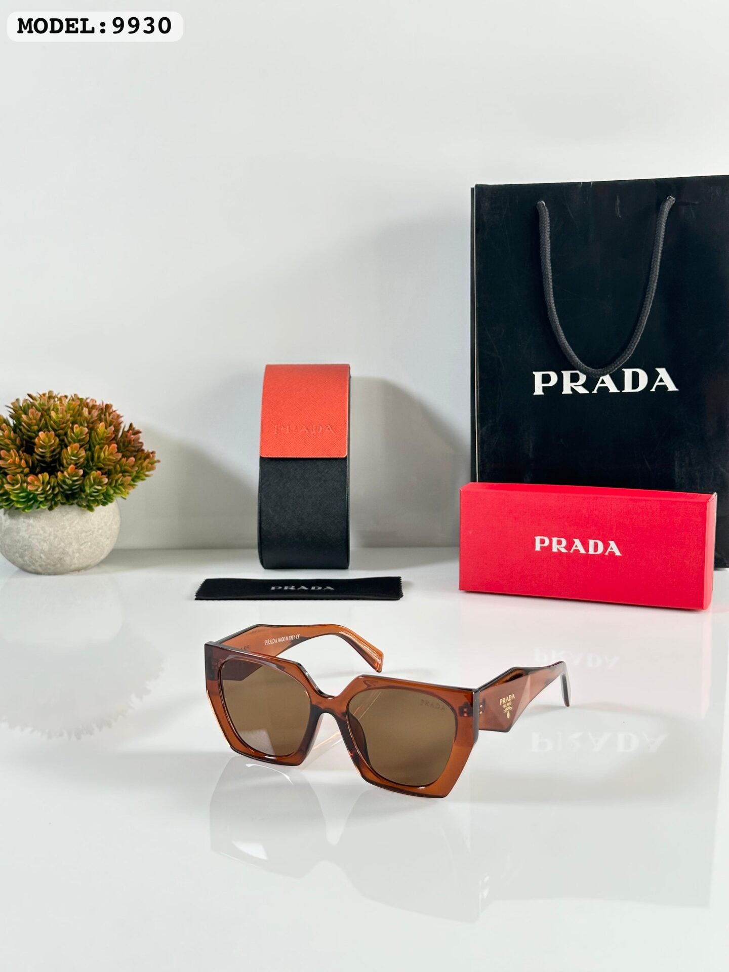 Square Brown Sunglasses for Women
