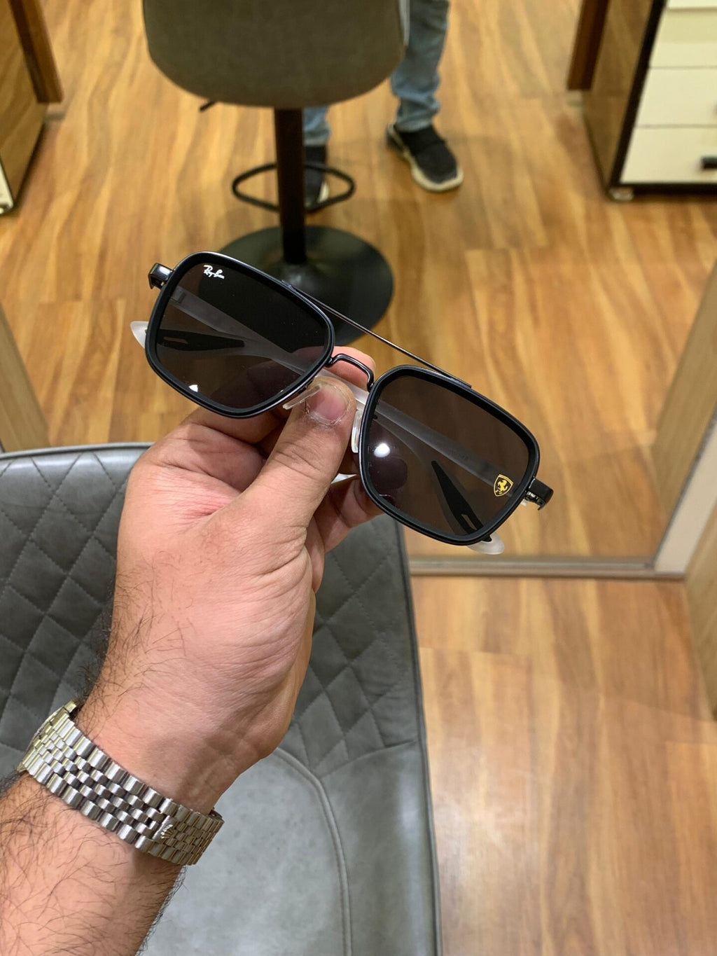 Black Aviator Sunglasses for Men