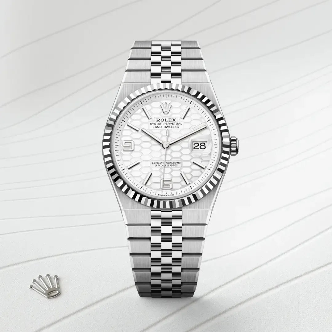 ro-lex Land Dweller Oyster 40mm Silver Japan Watch